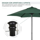 Ombrellone da Giardino Ø196x204H cm a 6 Stecche Verde  