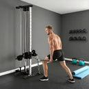 Lat Machine da Parete 62x60x200 cm con Pulegge Regolabili Stazione a Cavi con Pulldown e Carico Pesi Regolabile in Acciaio Nero      