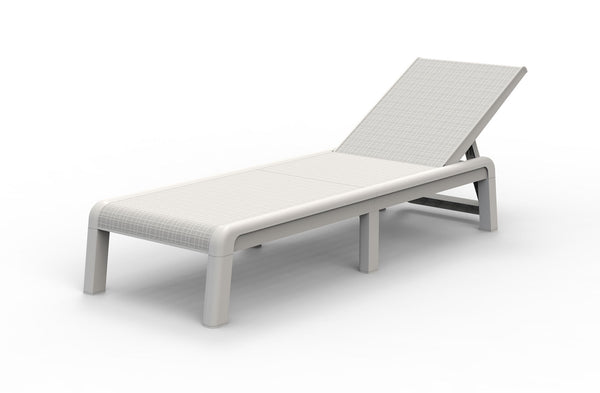 online Lettino da Giardino Prendisole 187,5x58x29 cm Reclinabile in 4 Posizione Keter Mallorca Effetto Juta Bianco