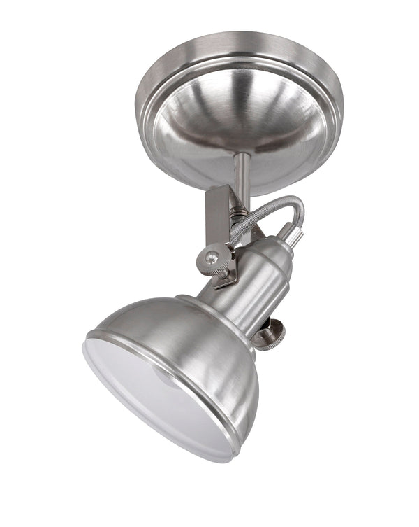 online E14 Innenstrahler aus matt vernickeltem Metall