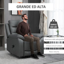 Poltrona Alzapersona Elettrica 91x86x101 cm in Similpelle Grigio