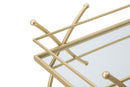 Carrello Ribbon 80x40x75 cm in Ferro MDF e Specchio Oro