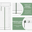 Serra da Giardino con Porta Avvolgibile 200x76x168 cm in Acciaio e PE Bianca 
