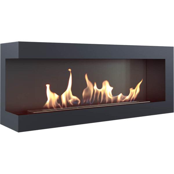 sconto Bioethanol-Einbaukamin 120x48 cm Flig Tampa Schwarz Linke Ecke