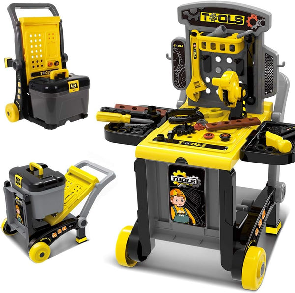 Banco da Lavoro per Bambini 80x33x91 cm con Accessori  Giallo e Grigio online