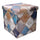 Faltbarer Hocker in marokkoblauem Quadrat cm 38x38xh38 aus Kunstleder