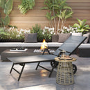 Lettino Prendisole da Giardino Pieghevole 72x158x84 cm Reclinabile in 5 Posizioni in Metallo e Textilene Grigio  
