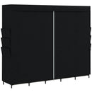 Armadio Salvaspazio 212x45x167 cm con 5 Aste 5 Ripiani 6 Tasche Laterali Ante Antipolvere con Zip in Tessuto Nero      
