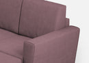 Divano 2 Posti con Pouf 152x155x85 cm Yasel in Tessuto Prugna