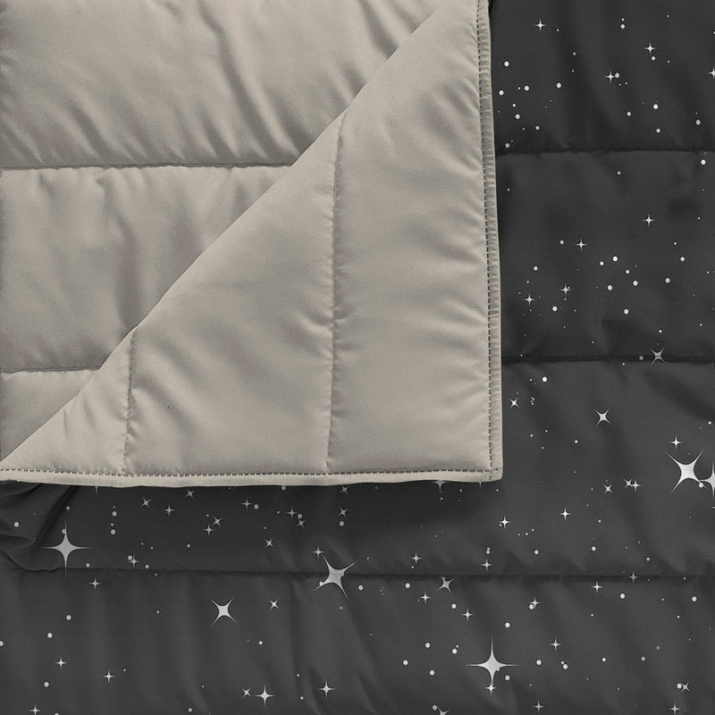 Trapuntino Estivo 100gr con Stampa in Microfibra Stars Grigio Varie Misure