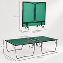 Tavolo da Ping Pong Pieghevole 274x152.5x72 cm con 8 Ruote 2 Racchette Palline e Rete      