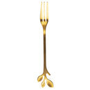 Set di Forchettine 6 Pezzi 12x2,5x1,6 cm in Acciaio Inox VdE Tivoli 1996 Luxury Foglie Oro