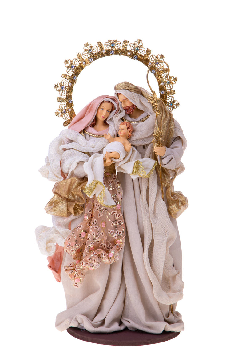 Natività Su Base Tonda 36 cm in Resina