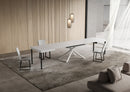 Tavolo Allungabile 140-400x90x74 cm Niket Bianco Frassino Gambe Bianche