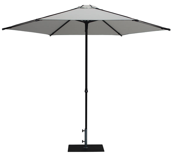 sconto Ombrellone da Giardino Ø3 m Palo Ø38 mm in Alluminio Tessuto Dralon Acrilico Border Bianco