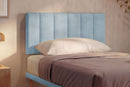 Letto 1 Piazza e Mezza con Rete Rivestita Microfibra Azzurro Tessis Testata Vertical Varie Misure