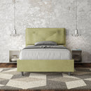 Letto 1 Piazza E Mezzo Imbottito in Microfibra Appia Large Tè Verde Varie Misure