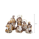 Set 6 Statuine Natalizie Natività 40 cm in Tessuto e Resina Oro