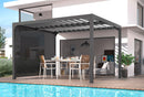 Pergola da Giardino 3,6x3 m in Alluminio con Tenda Laterale Grigio Antracite