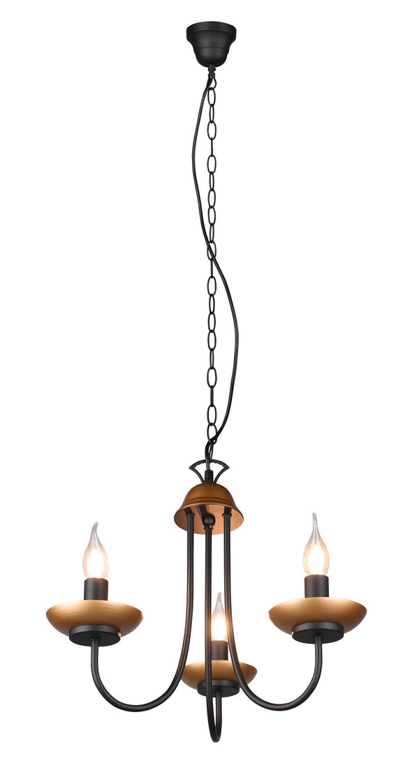 Lampadario Sospeso da Interno Attacco E14 in Metallo Nero Opaco online