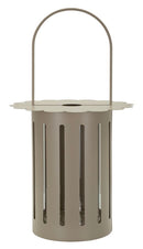 Lanterna Saturno Tortora Ø24x43 cm in Metallo e Vetro Grigio tortora      