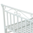 Panchina 2 Posti da Giardino in Ferro Romantico Bianco 109.5x51x95.5 cm 