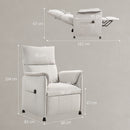 Poltrona Reclinabile Elettrica con Telecomando 80x83x104 cm in Tessuto Effetto Velluto Crema   