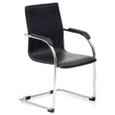 Sedia Poltrona Visitatore da Ufficio in PVC Stand Nero