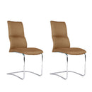 Set 2 Sedie 47x43xH96 cm in Tessuto Alice Tortora Slitta Cromo
