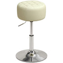 Sgabello da Bar in Pelle PU 38,5x38,5x51-66 cm con Altezza Regolabile e Seduta Girevole a 360° Bianco      