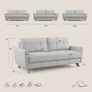 Divano Letto 3 Posti 208x97x96 cm in Tessuto Rosa