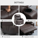 Poltrona Alzapersona Elettrica 88x92x106 cm in Similpelle Marrone