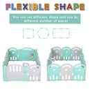 Box Recinto Attività per Bambini 162x122x63 cm  Grigio e Azzurro