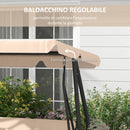 Dondolo Letto da Giardino 3 Posti 200x120x164 cm Marrone Chiaro 