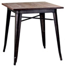 Tavolo Quadrato in Metallo Top in Legno Bristol Marrone
