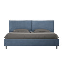 Letto Matrimoniale Imbottito in Microfibra Antea Large Blu Varie Misure