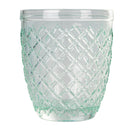 Set 6 Bicchieri Acqua Castle Ocean in Vetro VdE Tivoli 1996 Blu