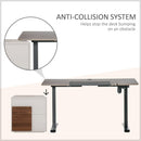 Scrivania con Regolazione Altezza Elettrica 140x70x72-116 cm in Metallo e Truciolare Teak e Nero