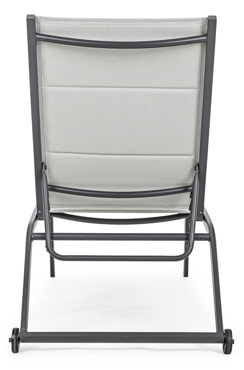 Lettino Prendisole da Giardino 61x192x105 cm con Ruote in Alluminio Antracite