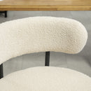 Set 2 Sedie Sala da Pranzo 51x51x76 cm in Tessuto Sherpa con Gambe in Acciaio Beige      