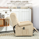 Poltrona Alzapersona Reclinabile a 160° con Poggiapiedi e Telecomando 85x88x109 cm in Velluto Crema