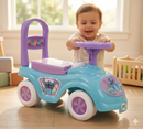 Macchina Cavalcabile per Bambini Volante Direzionabile Vano Contenitore e Telefono Disney Stitch Azzurro e Viola