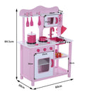 Cucina Giocattolo per Bambini in Legno Rosa 60x30x84.5 cm 
