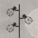 Lampada da Terra 3 Luci Orientabili 40W 41x28x169 cm in Metallo Nero 