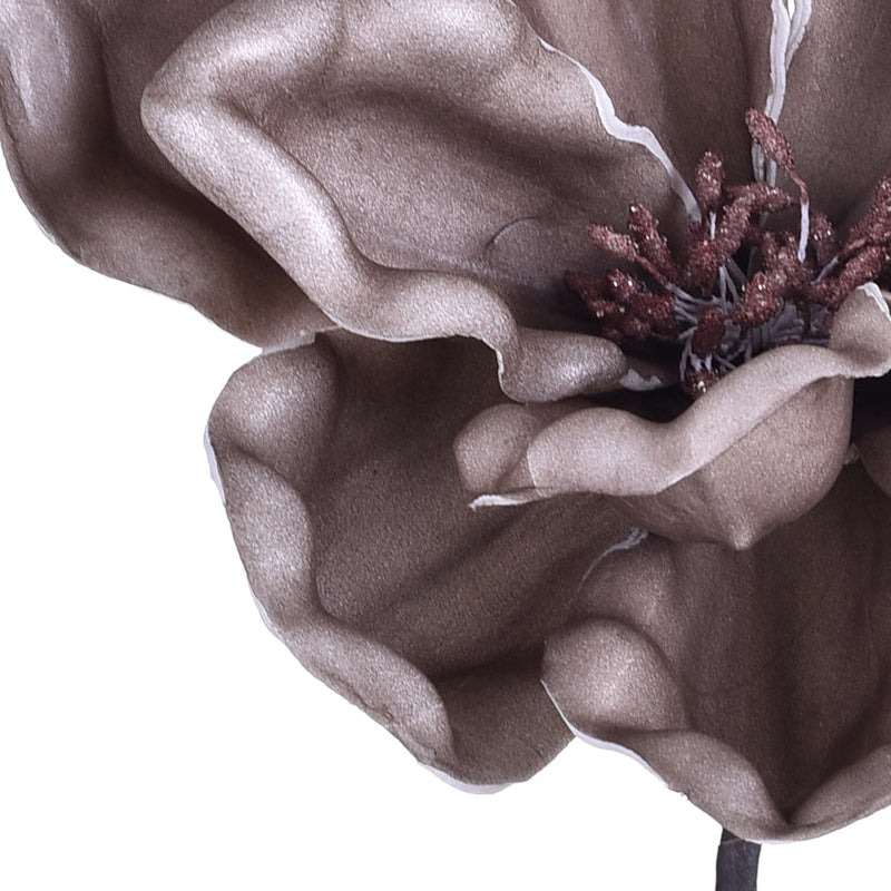 Set 4 Fiori Artificiali di Magnolia Altezza 63 cm Beige