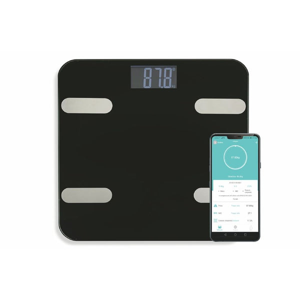 Digitale Waage Max 180 Kg aus Glas mit Bluetooth App Kooper Black prezzo