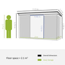 Casetta Box da Giardino 213x130x173 cm in Acciaio Verde