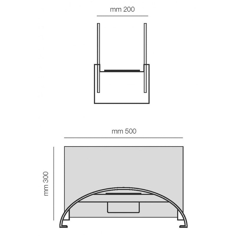 Camino a Bioetanolo da Pavimento 30x50 cm Karlsen Ancona Acciaio