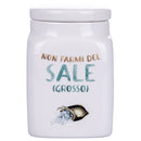 Barattolo Sale Grosso 9,5x9,5x14,5 cm in New Bone China VdE Tivoli 1996 Le Travisate Bianco