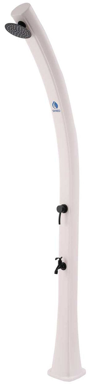 Solar-Gartendusche, 22 l, sinusförmige Sohle, weiß, phosphoreszierend, Mischer und Fußwascher online
